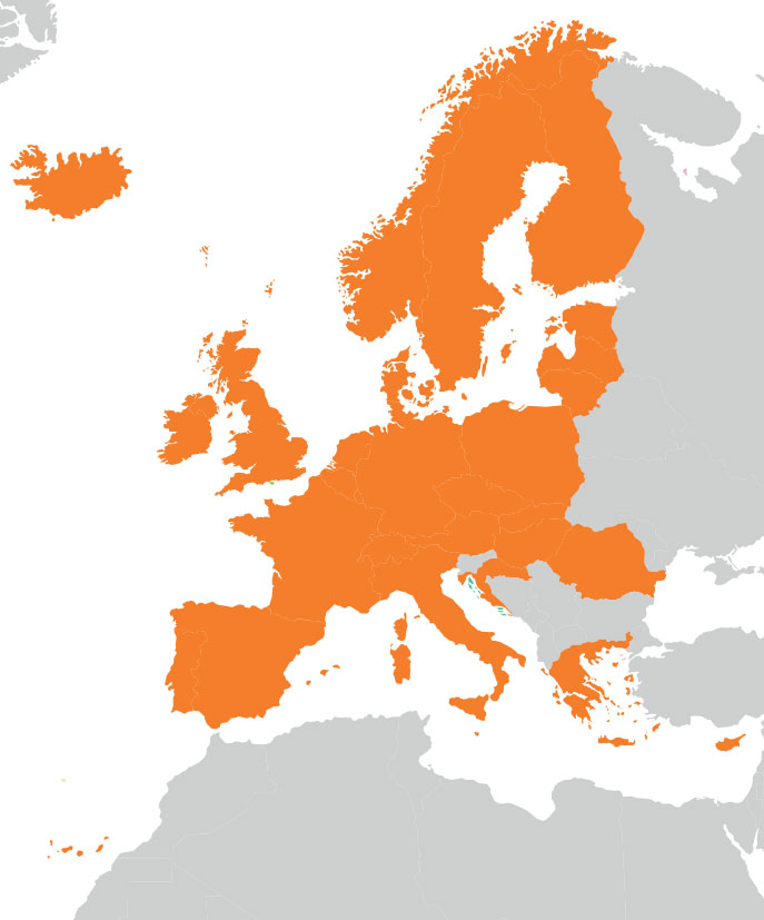 Orange Coverage in Europe