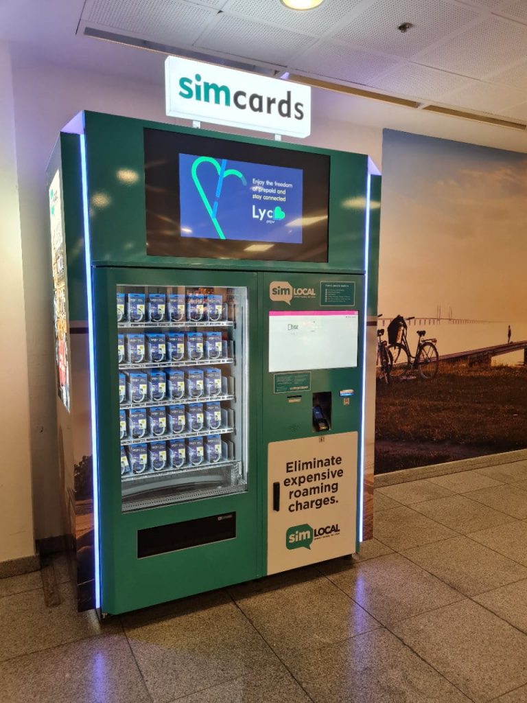 SIM vending machine at Copenhagen Airport