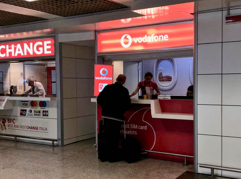 Vodafone store at Rome Airport