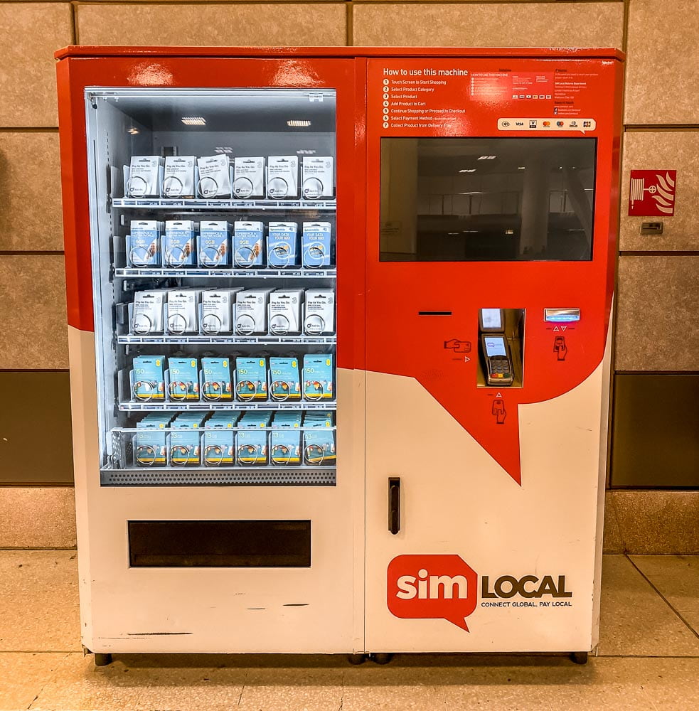 SIM Vending Machine at Zurich Airport