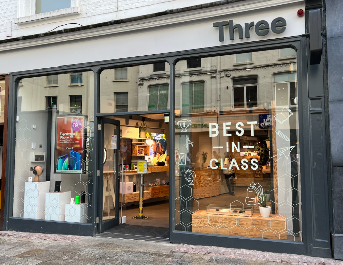 Three store in Dublin, Ireland