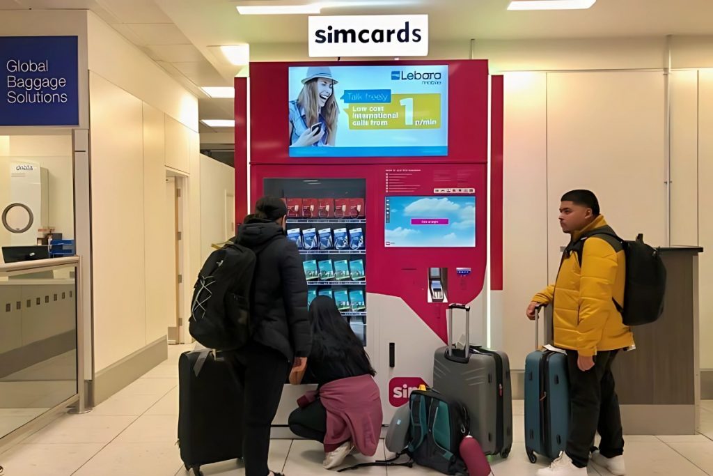 SIM vending machine at London Heathrow Airport