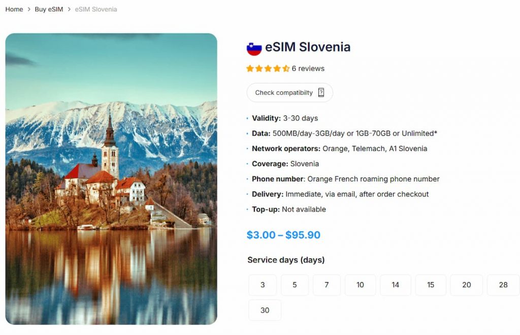 Slovenia eSIM plans