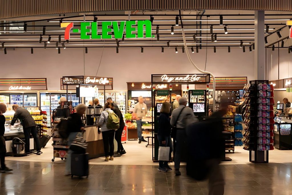 The 7-Eleven convenience shop at Stockholm Arlanda Airport