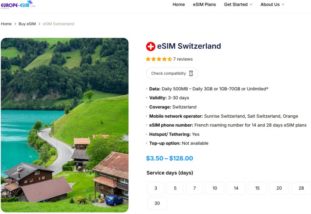 eSIM for Switzerland