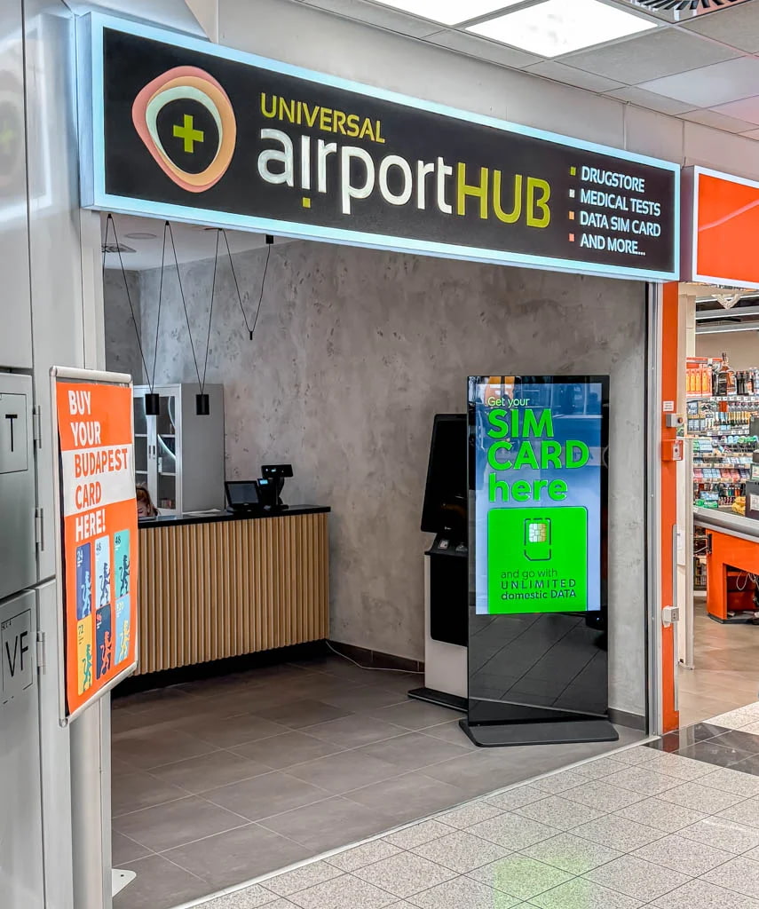 sim card at airporthub at budapest airport