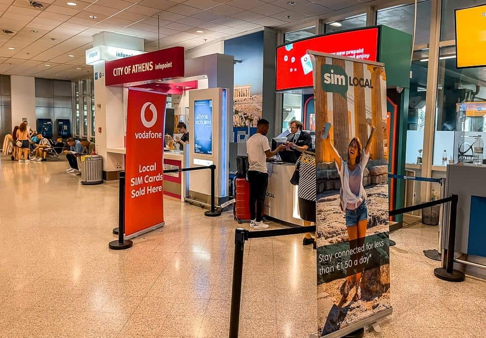 vodafone kiosk at athens airport