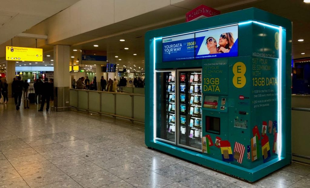 EE vending machine in airport