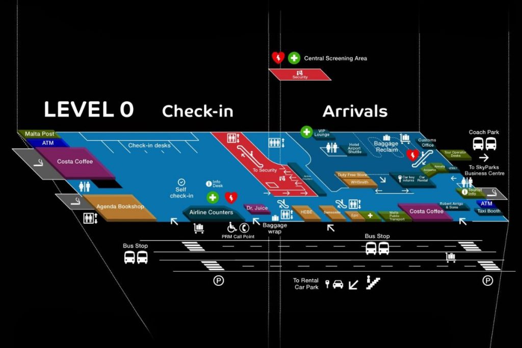 Malta Airport map