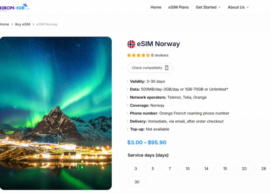 Norway esim plans