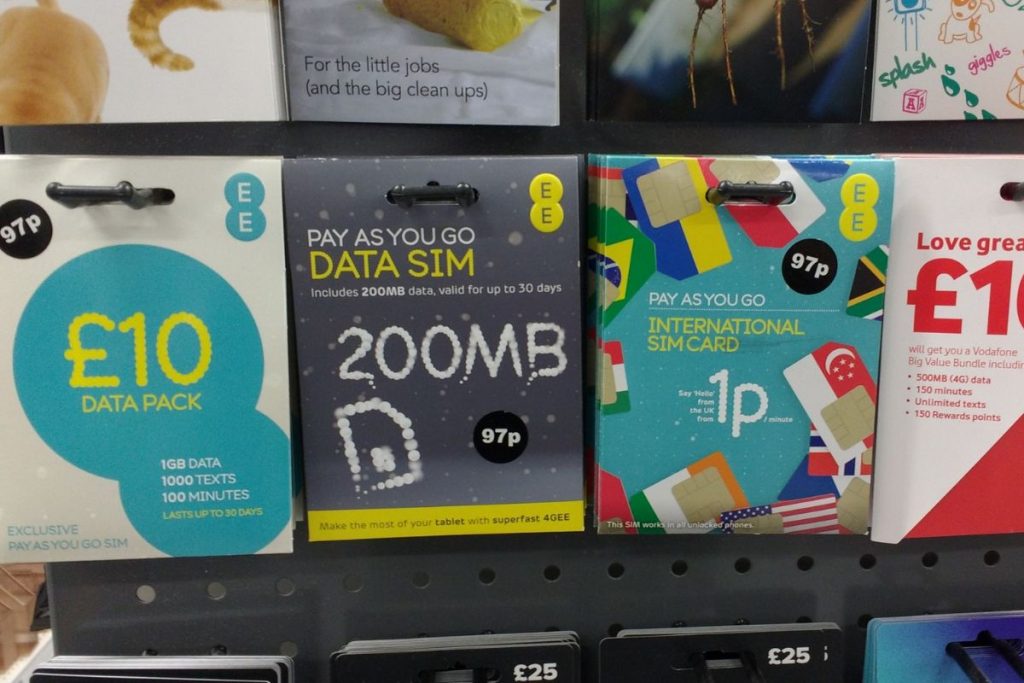 physical UK sim cards