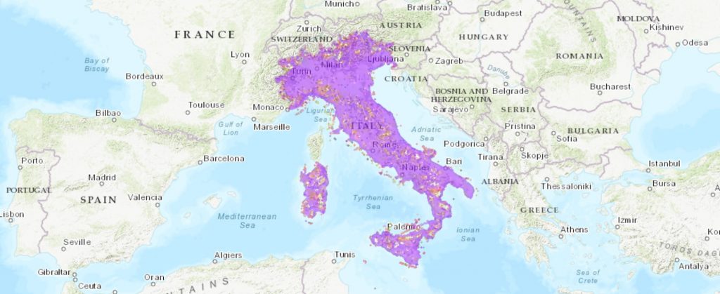 windtre coverage map in italy